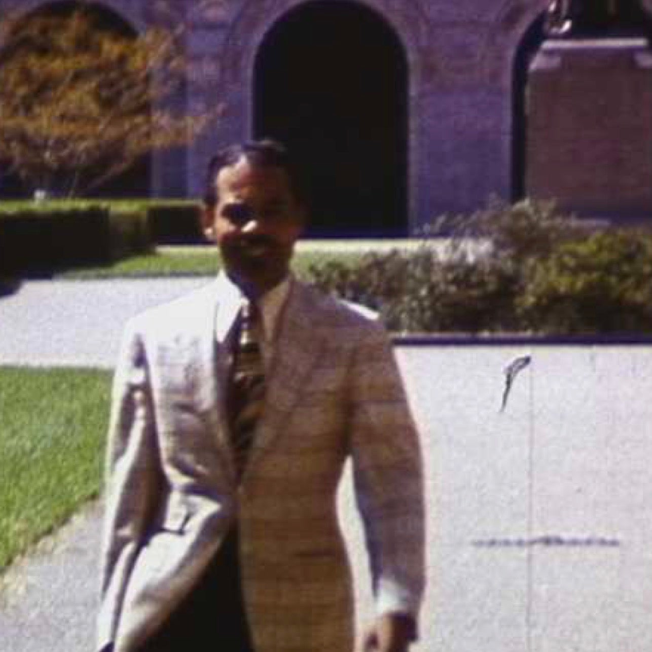 Dr. Thomas Freeman in the Academic Quad, 1972